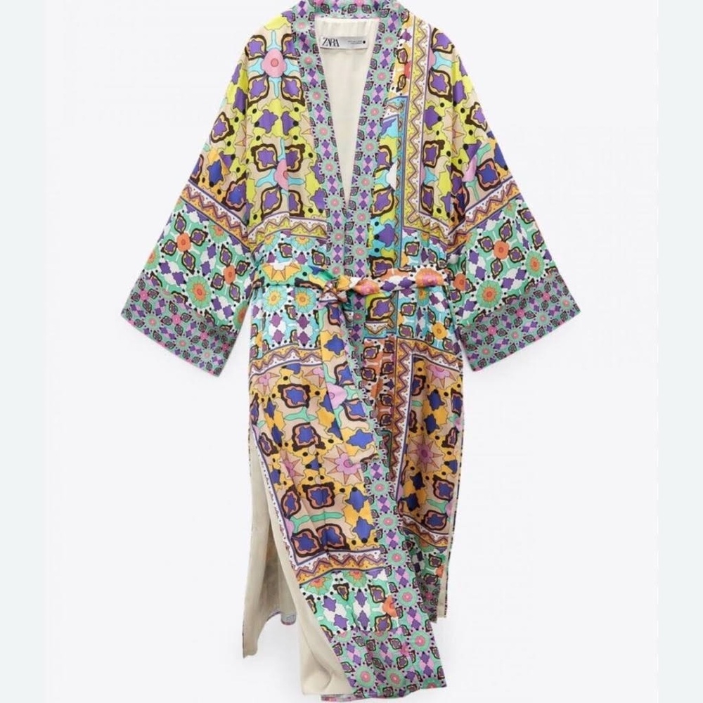 NWT - Zara Printed Kimono - XS/S - Blogger Fave - Picture 7 of 11